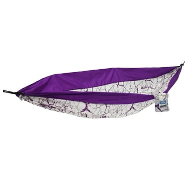 Equip Lightweight Portable Nylon Travel Hammock, 1 Person Purple Lightning, Open Size 116" L x 59" W