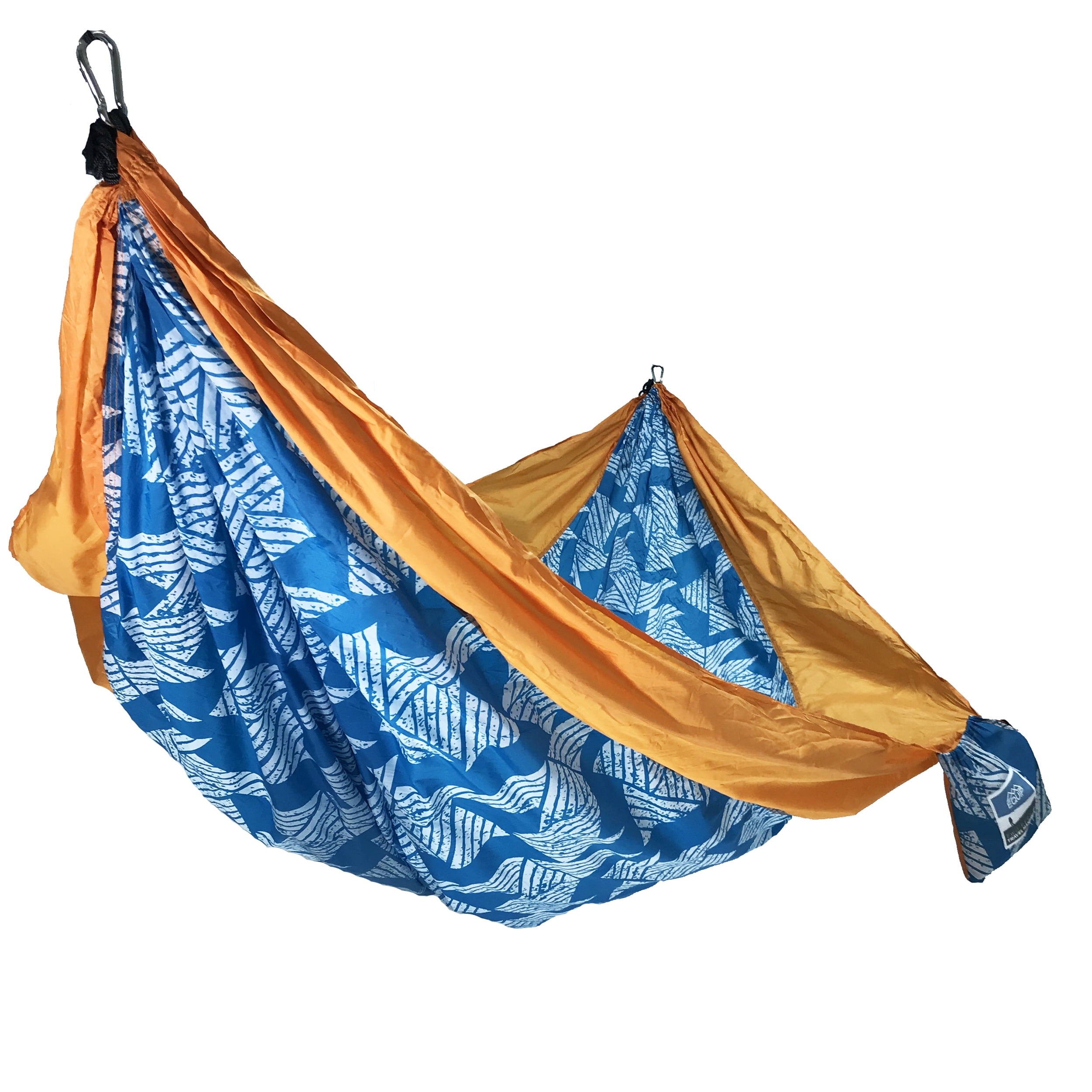 Equip Lightweight Portable Nylon Travel Hammock, 2 Person Blue Surf, Open Size 124" L x 77" W