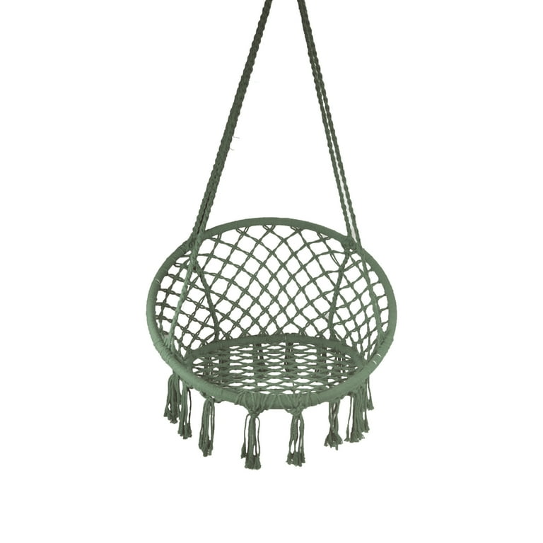 Equip Macrame Outdoor Hammock Chair Cotton Blend Olive Green Size 47 L x 24 W Capacity 250 lb