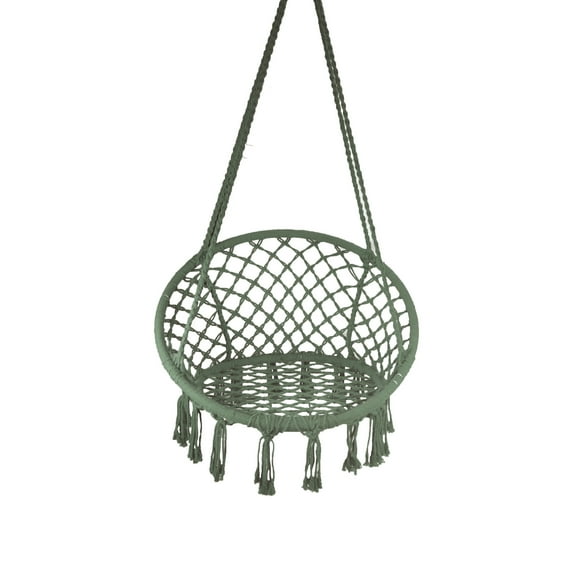 Equip Macrame Outdoor Hammock Chair, Cotton Blend Olive Green, Size: 47” L x 24” W, Capacity 250 lb.