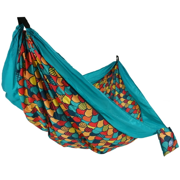 Equip Nylon Camping Travel Hammock, 1 Person, Blue Scales