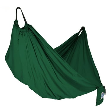 Equip Solid Nylon Lightweight Portable Hammock, 1 Person Green, Hammock Open Size 116" L x 59" W