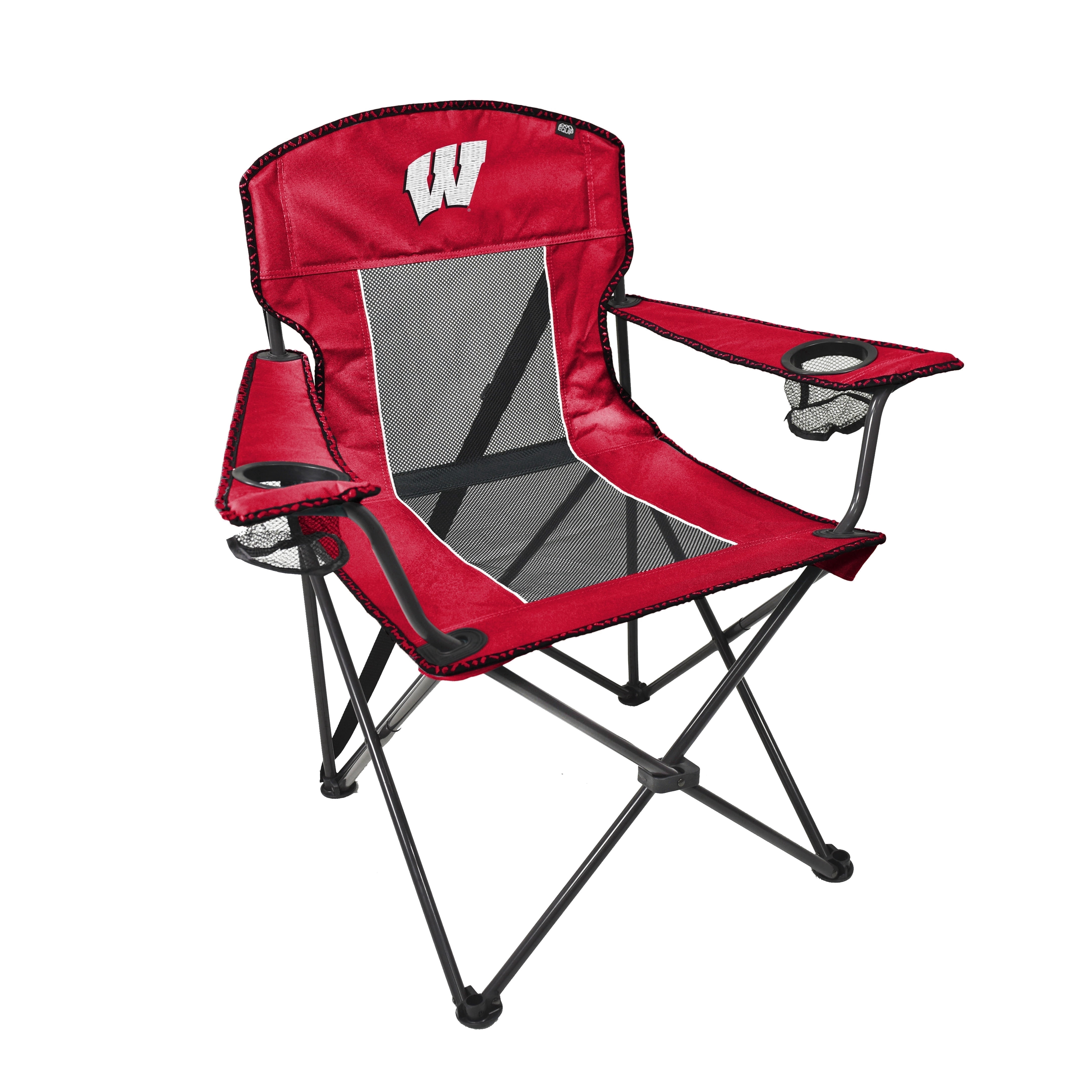 EQUIP Wisconsin Badgers Foldable Camping Chairs with Carry Bag, Red ...