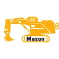 thumbnail image 1 of Equipment Construction Digger Truck Customized Wall Decal - Custom Vinyl Wall Art - Personalized Name - Baby Girls Boys Kids Bedroom Wall Decal Room Decor Wall Stickers Decoration Size (20x40 inch), 1 of 1
