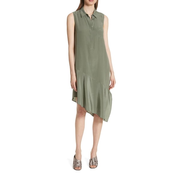 Equipment Eqiupment Camouflage Tira Silk Asymmetrical Dress,M