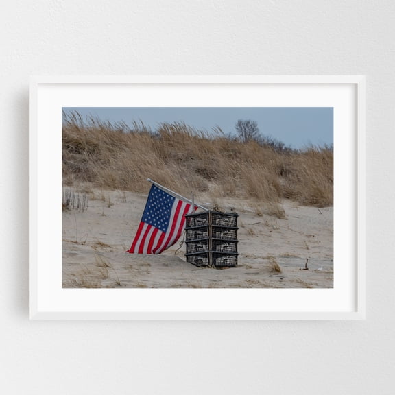 Equipment from the Fishing Industry - Middletown Township New Jersey Photography Patriotic Beach Coastal Americana Nautical Seaside Nature White Framed Wall Art Print 5 x 7 inches