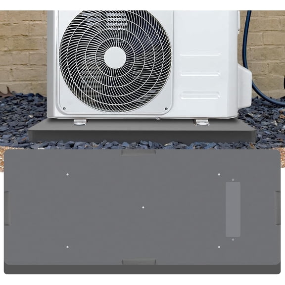 Equipment Pad - Ductless Mini Split AC Unit Condenser Pads - Mini Split Air Conditioner, Heat Pump, HVAC, Generator Pad - Portable Outdoor Ground Mounting Base - 18"D x 38"W x 3"H (Grey)