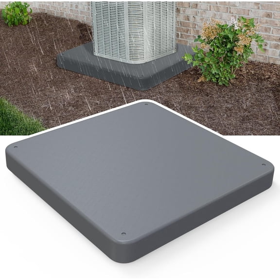 Equipment Pad for HVAC Systems,24'' x 24'' x 2'' Ground Equipment Pad,Outdoor Plastic Condenser Unit Pad,Ground Leveling Support Base for Air Conditioner Heat Pump Systems