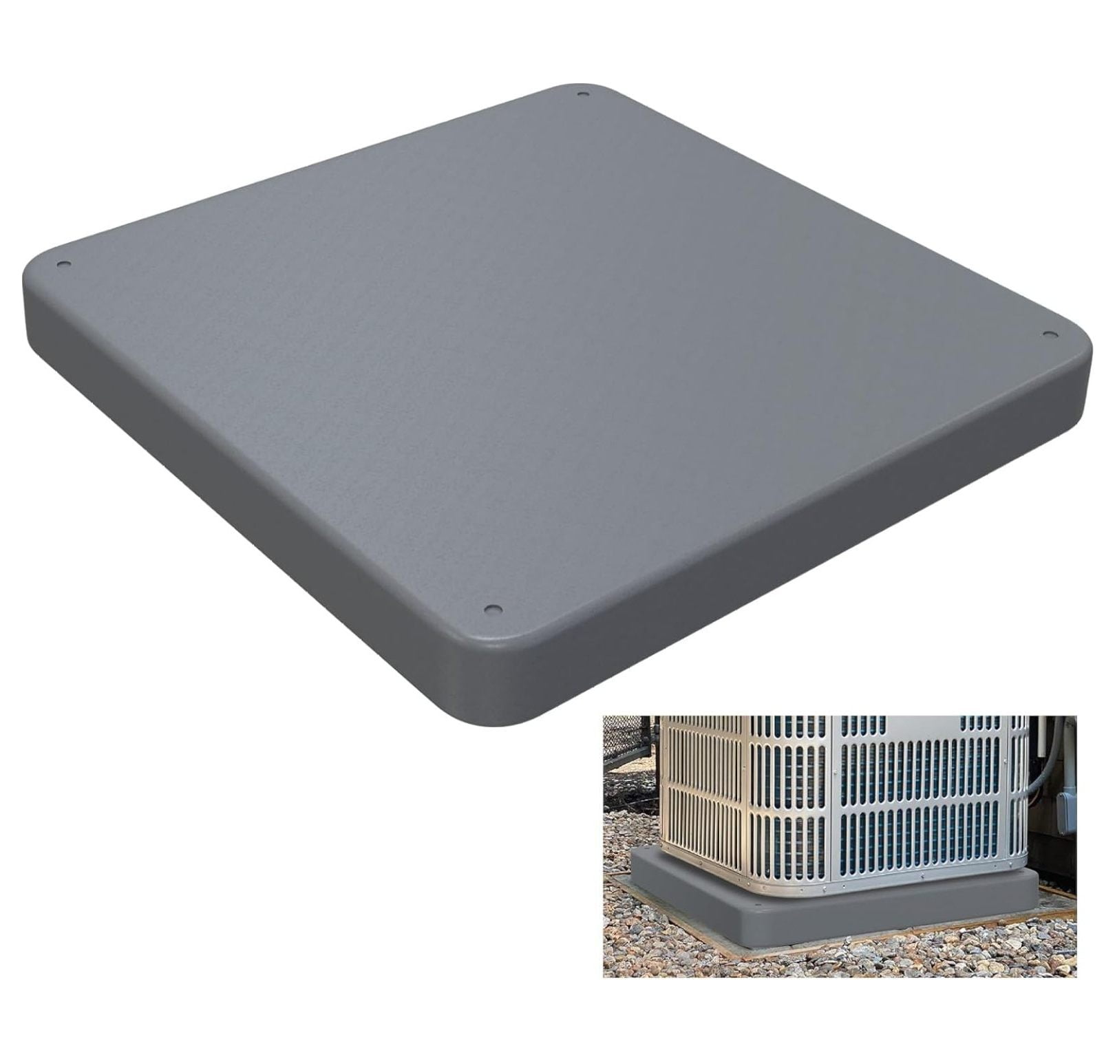 Equipment Pad for Air Conditioner Heat Pump Systems,24 x 24 x 2 inches,Outdoor Plastic Condenser