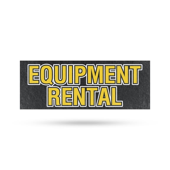 Equipment Rental Vinyl Decal 12 Inch x 5 Inch Weatherproof Heavy-Duty Adhesive Backing | Construction Tools, Professional Services, Convenient Rentals | Made in USA
