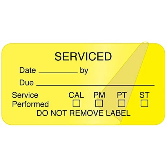 Equipment Service Label, 2" x 1"