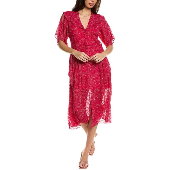 Equipment womens Samia Silk Midi Dress, 0, Red