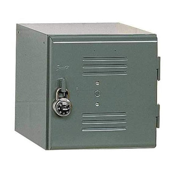 Box Locker, 12 in W, 12 in D, 12 in H, (1) Tier, (1) Wide, Office Gray