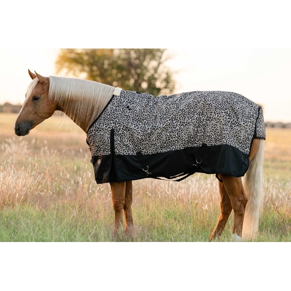 Equisential 600D Standard Neck Blanket, Medium, Cheetah, 66"