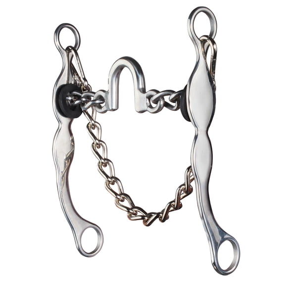 Professional's Choice Ported Chain Bit - 5 1/8" Mouthpiece, 7.5" Shank for Horse Training and Collection