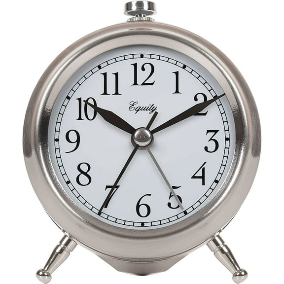Equity 25655 Small Silver Metal Alarm Clock