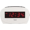 thumbnail image 1 of Equity by La Crosse 30227 Digital 0.60 In. Red LED Electric White Alarm Clock, 1 of 6