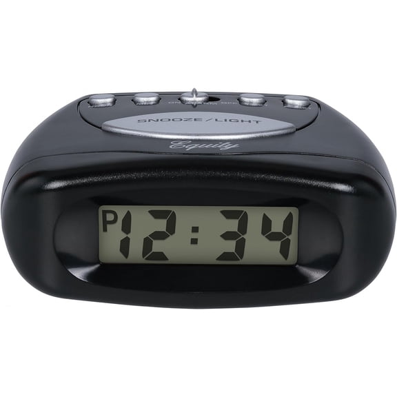 Equity 31003 LCD Snooze Alarm Clock, Black