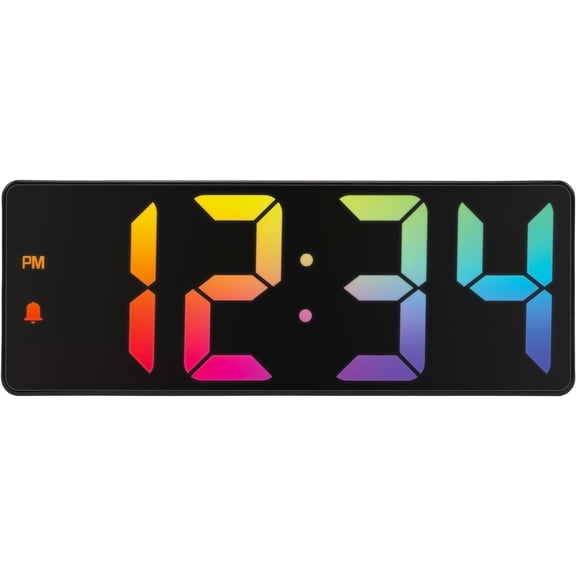 Equity 617-386 2 Gradient Digital Alarm Clock with Indoor Temperature