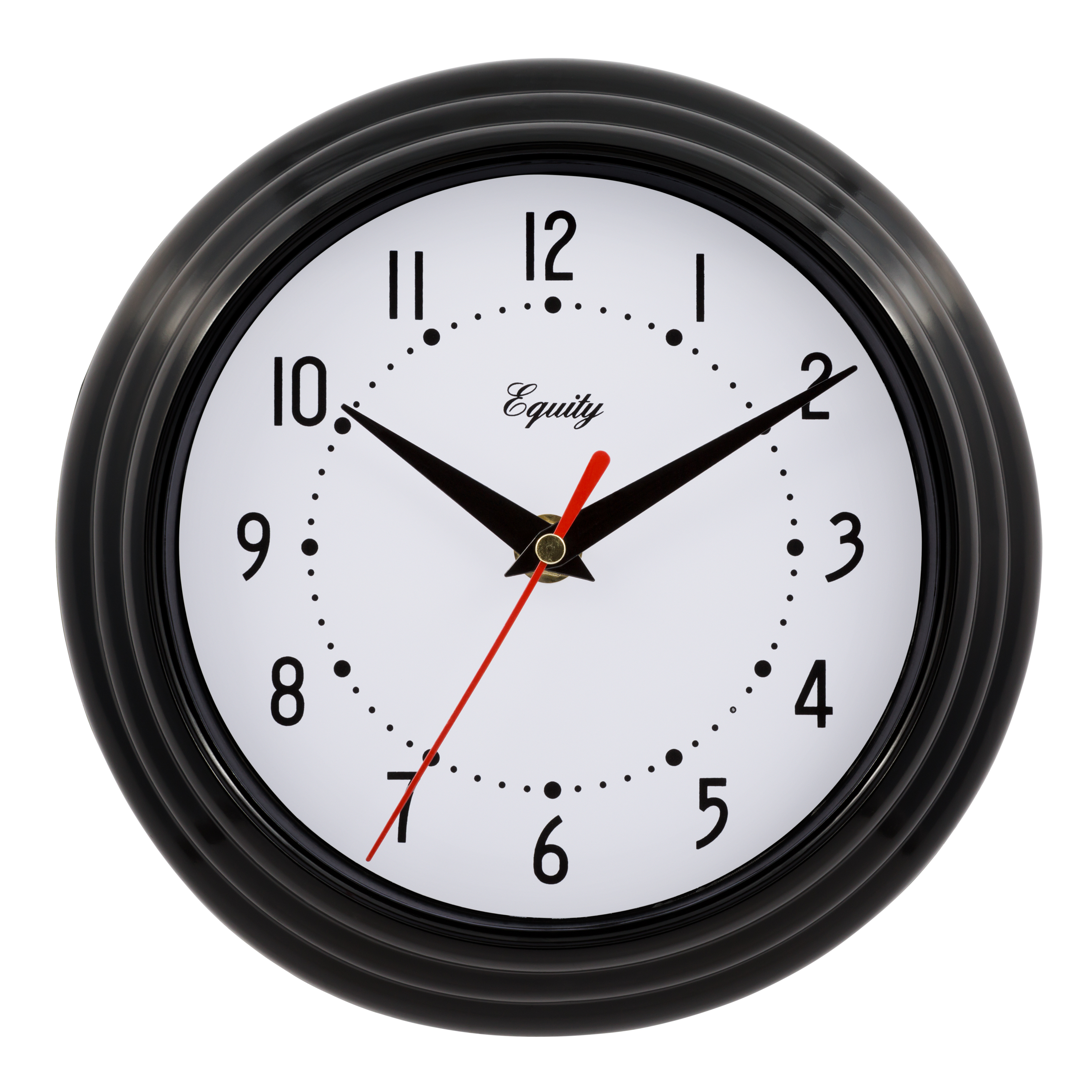 Equity 8 inch Traditional Black Indoor Quartz Analog Clock, 25013 - image 1 of 6