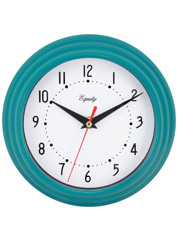 Equity 8 inch Traditional Teal Indoor Quartz Analog Clock, 25020