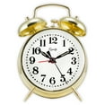 thumbnail interactive-video image 1 of Equity Brass-finished Metal Twin Bell Keywind Analog Alarm Clock, 13012, 1 of 5