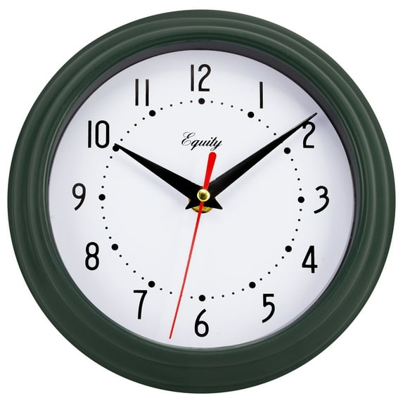 Equity By La Crosse 25019 8 Inch Hunter Green Basics Analog Quartz Wall Clock