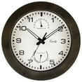 thumbnail image 1 of Equity by La Crosse 29005 10" Indoor/Outdoor Analog Quartz Temp and Humidity Wall Clock, Brown, 1 of 9