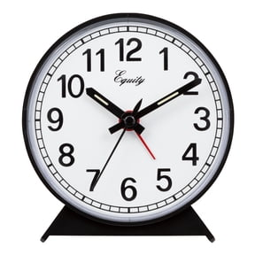 Equity Black Analog Wind-Up Alarm Clock, 14075