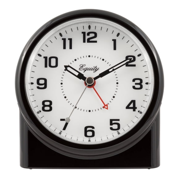 Equity Silent Sweeping Analog Alarm Clock with Night Vision, 14080