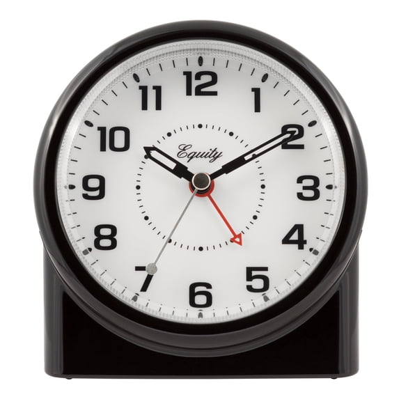 Equity Silent Sweeping Analog Alarm Clock with Night Vision, 14080