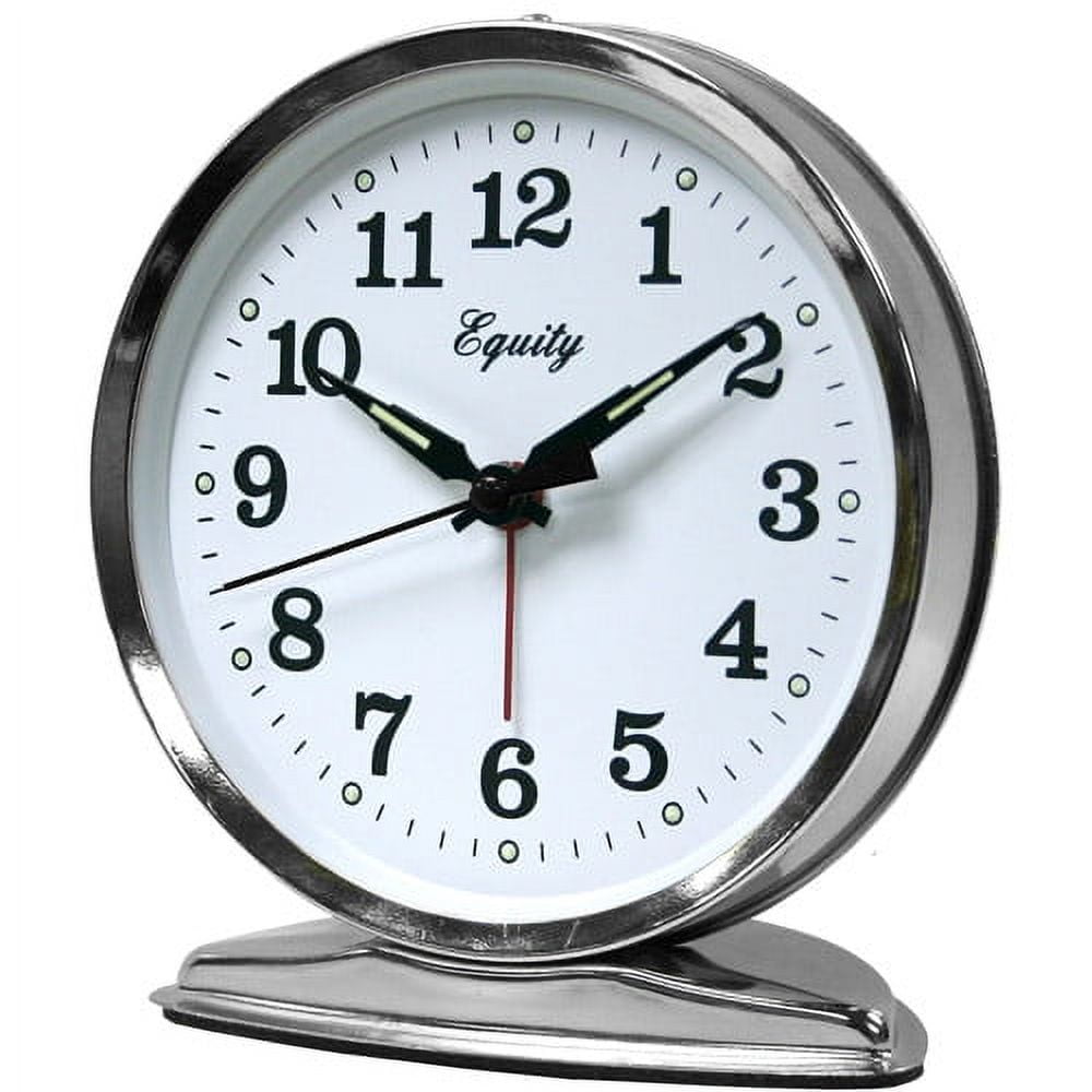 Equity by La Crosse Metal Analog Alarm Clock for Bedroom and Living