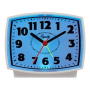 Equity White Corded Electric Analog Alarm Clock with Backlight, 33100