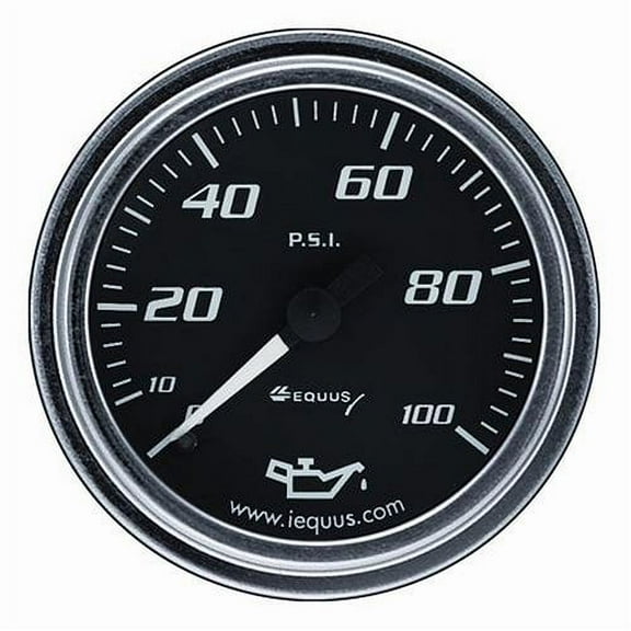 Equus 7244 Oil Pressure Gauge - Black
