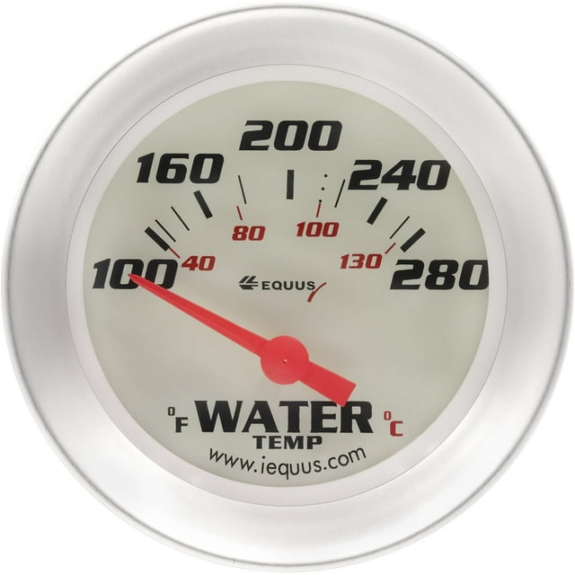 Equus 8462 25/8" Electric Water Temperature Gauge, White with Aluminum