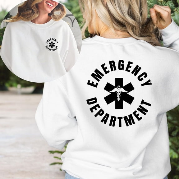 Er Nurse Crewneck Sweatshirt: Emergency Department Medical Apparel SWEATSHIRT All Size S-5XL
