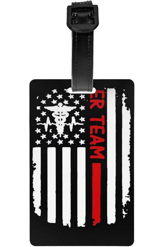 Er Nurse Flag Luggage Tag List, Travel Backpack Luggage Tag Quick Identification Luggage Tag
