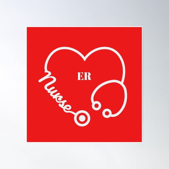 Er Nurse Poster Wall Art, Modern Wall Decor, 16x16 UNFRAMED