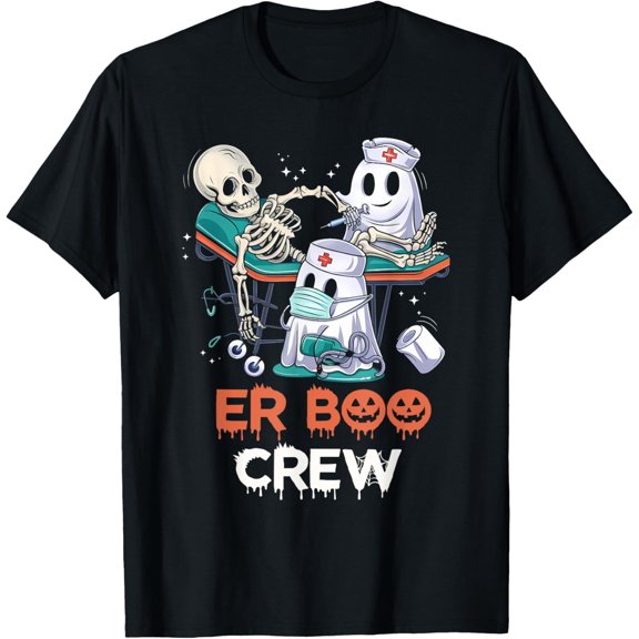 Er Nurse Shirt Halloween Er Boo Crew Emergency Department T-Shirt