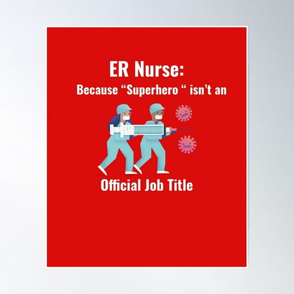 Er Nurse Superhero Poster Wall Art, Modern Wall Decor, 16x24 UNFRAMED