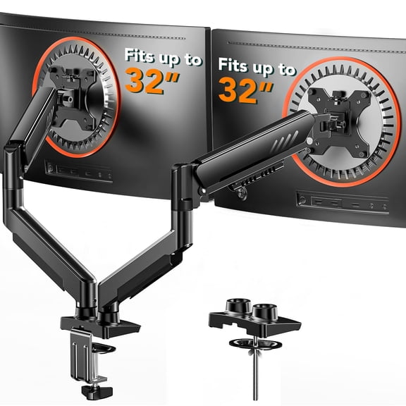 ErGear Dual Monitor Arm, Full Adjustable Monitor Mount for 1332 Screens, Fast Install Computer Monitor Stand with Tool-Free VESA Mount, Max Load 19.8 lbs, Max VESA 100x100mm