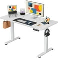 thumbnail image 1 of ErGear Electric Standing Desk, 44 x 24 Inches Height Adjustable Stand up Desk, Sit Stand Home Office Desk, with Two-Piece Desktop (White), 1 of 6
