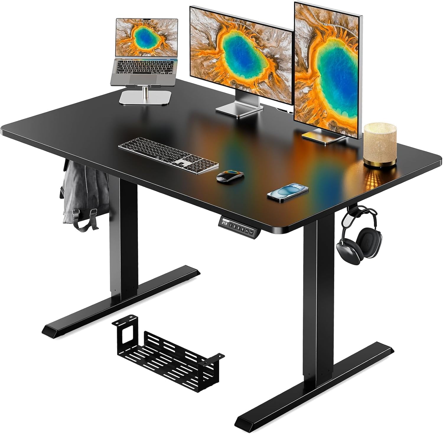 ErGear Whole Piece Standing Desk with 60x24 inch Bamboo Desktop