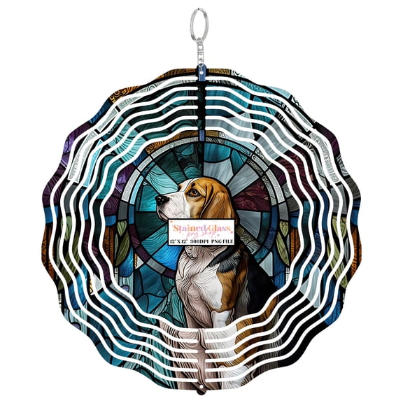 Era Gift Beagle Sun Catcher 3D Wind Spinner, Stainless Steel Kinetic Art, Dog Portrait Decor, Pet Gift, 10 Inch
