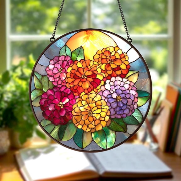 Era Gift Birth Flower Name Suncatcher, Real Glass Mother Day Gift for Mom