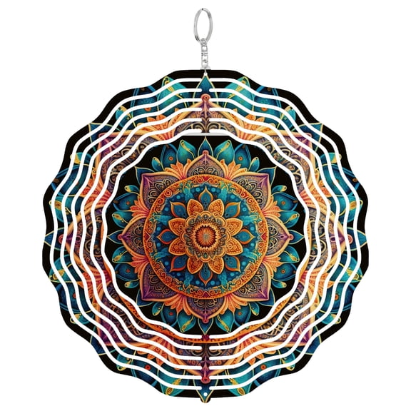 Era Gift Calming Mandala Spiritual Sun Catcher 3D Wind Spinner, Stainless Steel Kinetic Art, Quiet Mind Decor, Soul Gift, 10 Inch