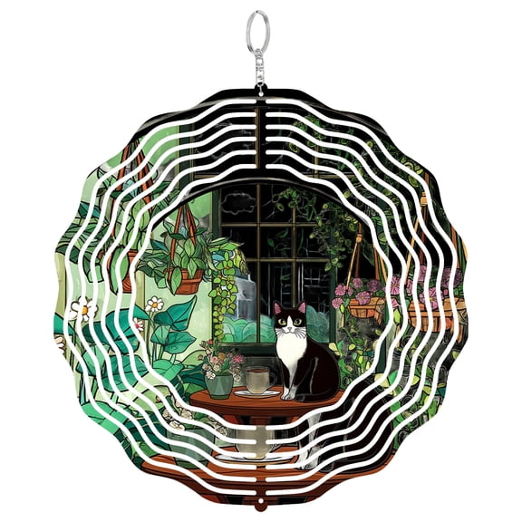 Era Gift Cat Memorial Wind Spinner, Pet Remembrance 3D Kinetic Art, Animal Lover Gift