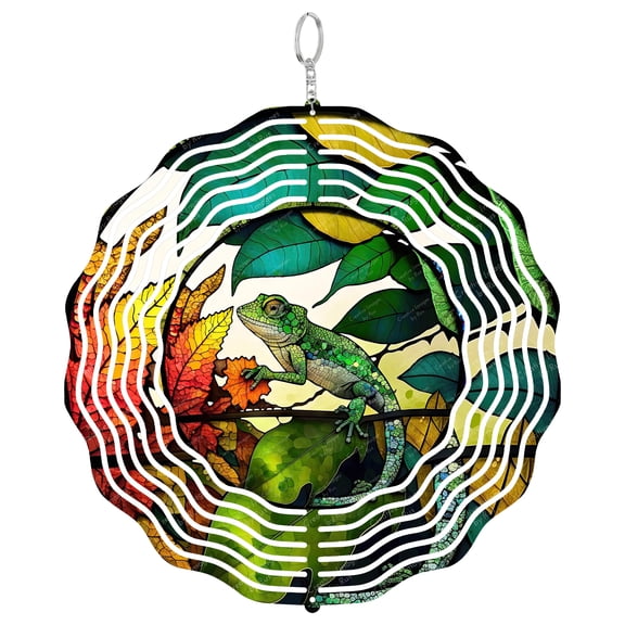 Era Gift Chameleon Lizard Sun Catcher 3D Wind Spinner, Stainless Steel Kinetic Art, Reptile Garden Decor, Animal Gift, 10 Inch