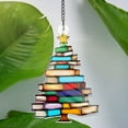 thumbnail image 1 of Era Gift Christmas Book Tree Suncatcher Ornament ACRYLIC Book Gift, Book Lover Christmas Tree Bookish Gift Librarian Gift Acrylic Window Hanging, 1 of 7