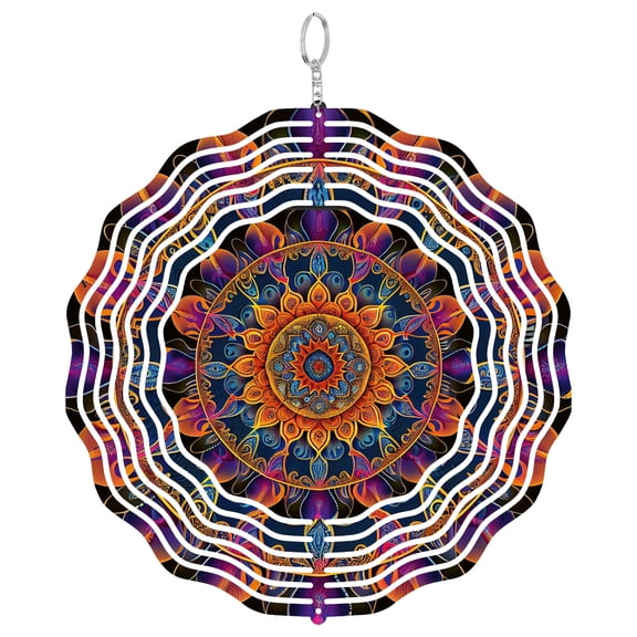 Era Gift Dark Mandala Gothic Sun Catcher 3D Wind Spinner, Stainless Steel Kinetic Art, Shadow Art Decor, Mystery Gift, 10 Inch
